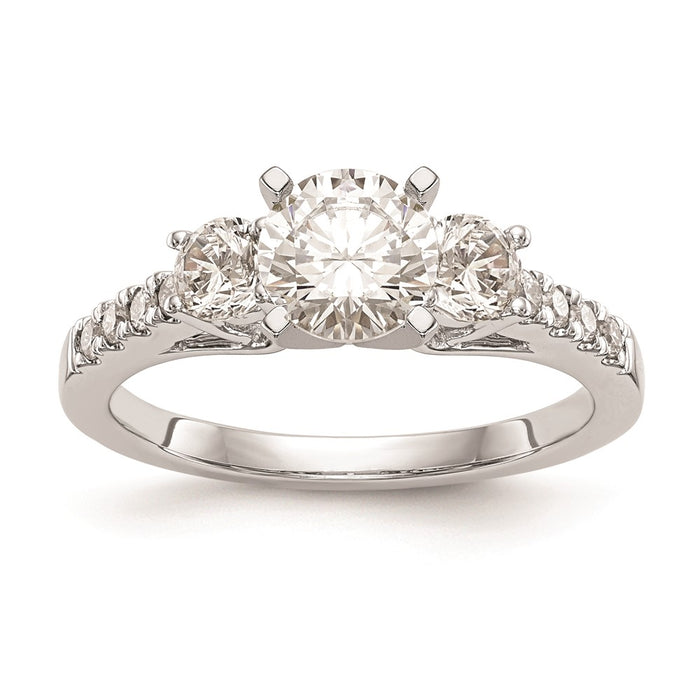 High-Quality 14K White Gold 3-Stone Engagement Ring Mounting, Stylish & Affordable!-1