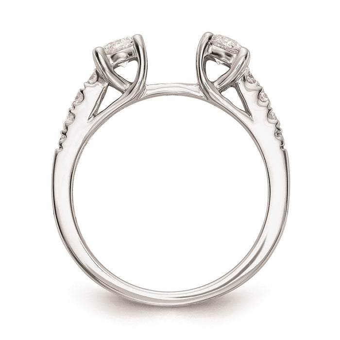 Buy Exclusive 14K White Gold 3-Stone Engagement Ring Mounting - Stylish Design for 2-4mm Stones-2
