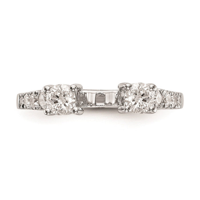 Buy Exclusive 14K White Gold 3-Stone Engagement Ring Mounting - Stylish Design for 2-4mm Stones-4