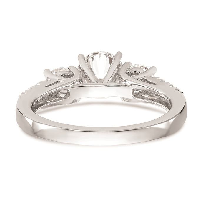 Buy Exclusive 14K White Gold 3-Stone Engagement Ring Mounting - Stylish Design for 2-4mm Stones-5