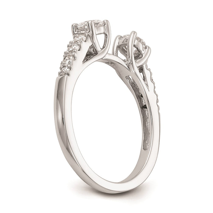 Buy Exclusive 14K White Gold 3-Stone Engagement Ring Mounting - Stylish Design for 2-4mm Stones-6