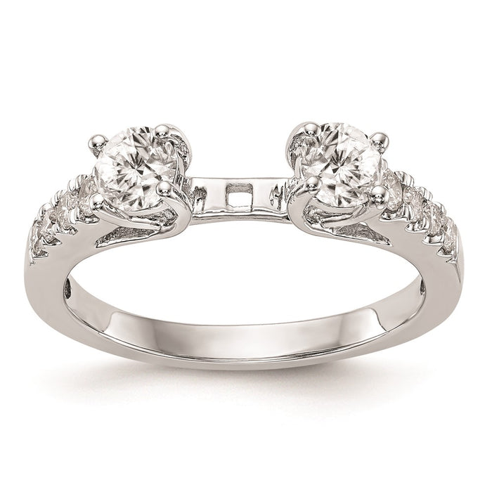 Buy Exclusive 14K White Gold 3-Stone Engagement Ring Mounting - Stylish Design for 2-4mm Stones-9