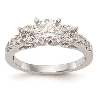 Buy Exclusive 14K White Gold 3-Stone Engagement Ring Mounting - Stylish Design for 2-4mm Stones