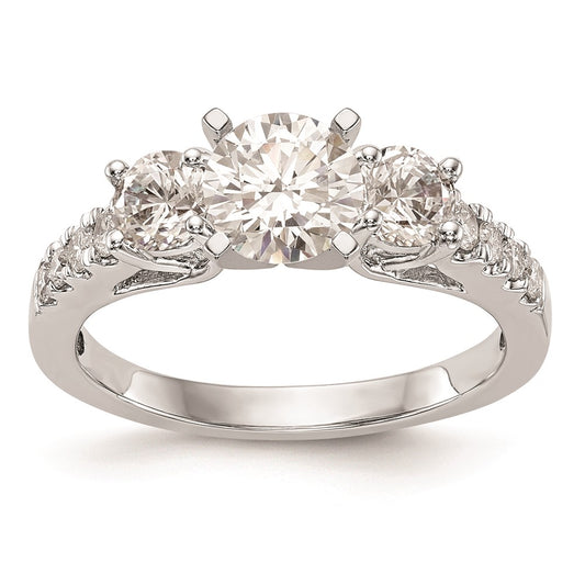 Buy Exclusive 14K White Gold 3-Stone Engagement Ring Mounting - Stylish Design for 2-4mm Stones