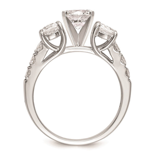 Buy 14K White Gold 3-Stone Engagement Ring Mounting for 2-4.6mm Stones | Luxury Design