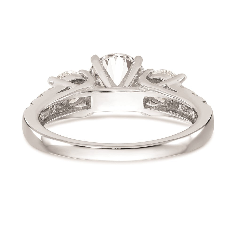 Buy 14K White Gold 3-Stone Engagement Ring Mounting for 2-4.6mm Stones | Luxury Design