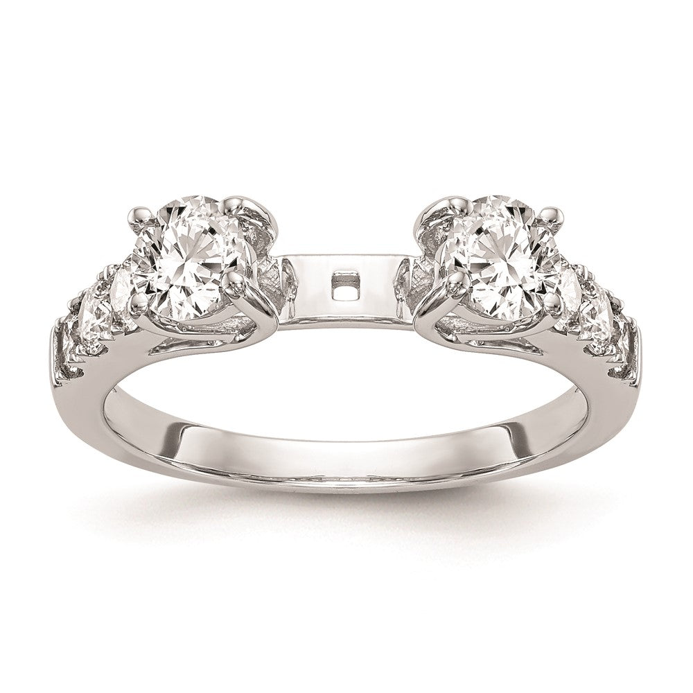 Buy 14K White Gold 3-Stone Engagement Ring Mounting for 2-4.6mm Stones | Luxury Design