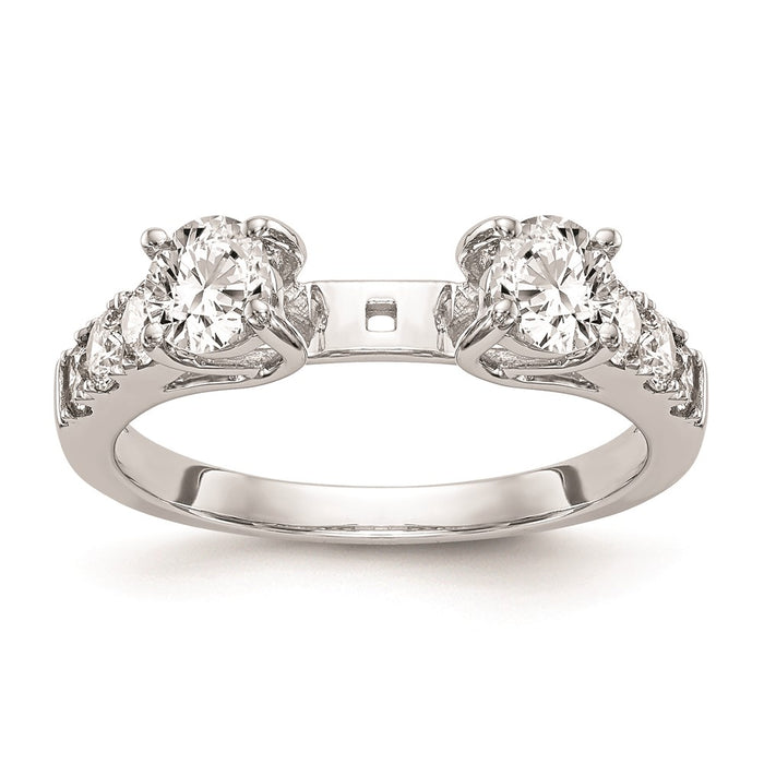Buy 14K White Gold 3-Stone Engagement Ring Mounting for 2-4.6mm Stones | Luxury Design-9