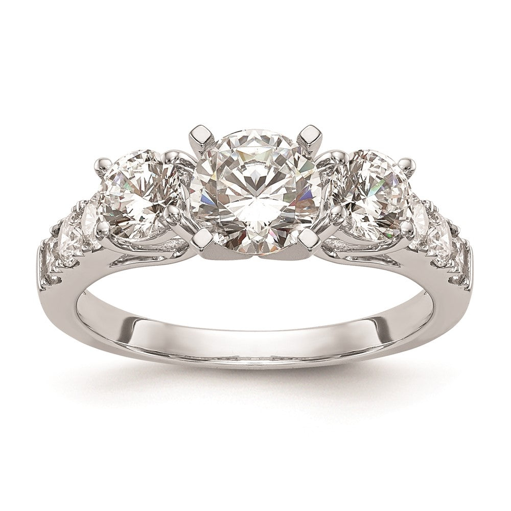 Buy 14K White Gold 3-Stone Engagement Ring Mounting for 2-4.6mm Stones | Luxury Design