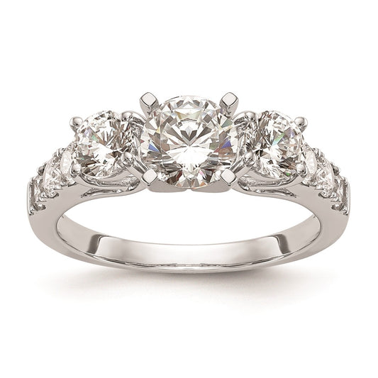 Buy 14K White Gold 3-Stone Engagement Ring Mounting for 2-4.6mm Stones | Luxury Design