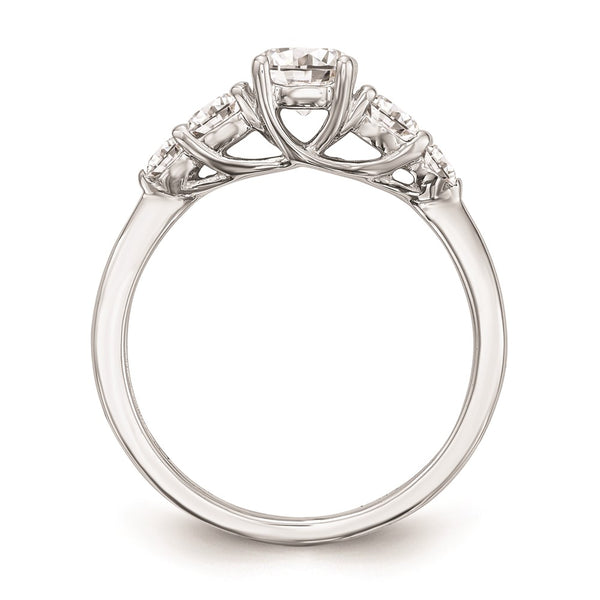 14K White Gold 5-Stone Engagement Ring Setting
