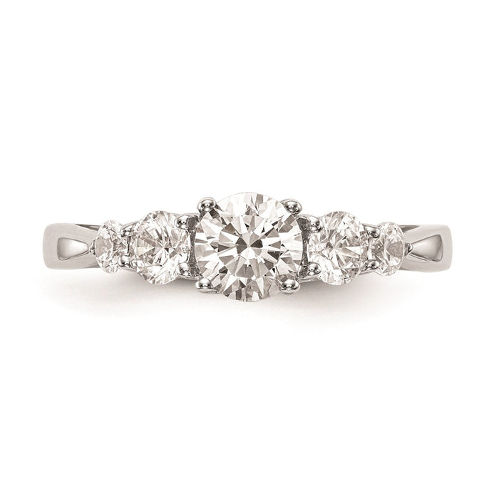 High-Quality 14K White Gold 5-Stone Engagement Ring Setting - Affordable Luxury-4
