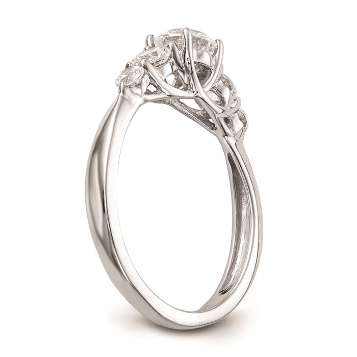 High-Quality 14K White Gold 5-Stone Engagement Ring Setting - Affordable Luxury-6
