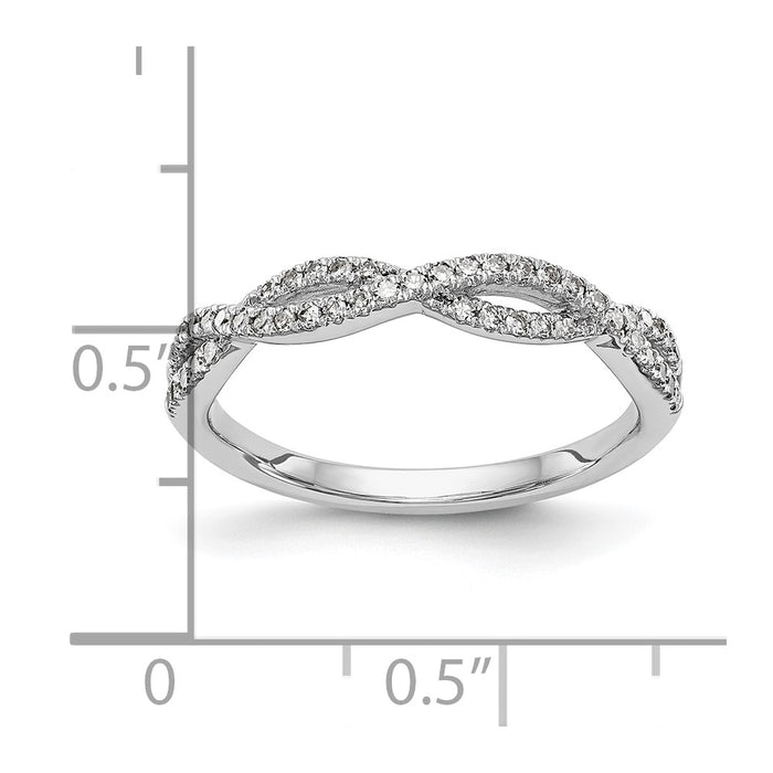 Buy Exclusive 14K White Gold 1/4 Carat Twisted Wedding Band - Stylish & Affordable!-7