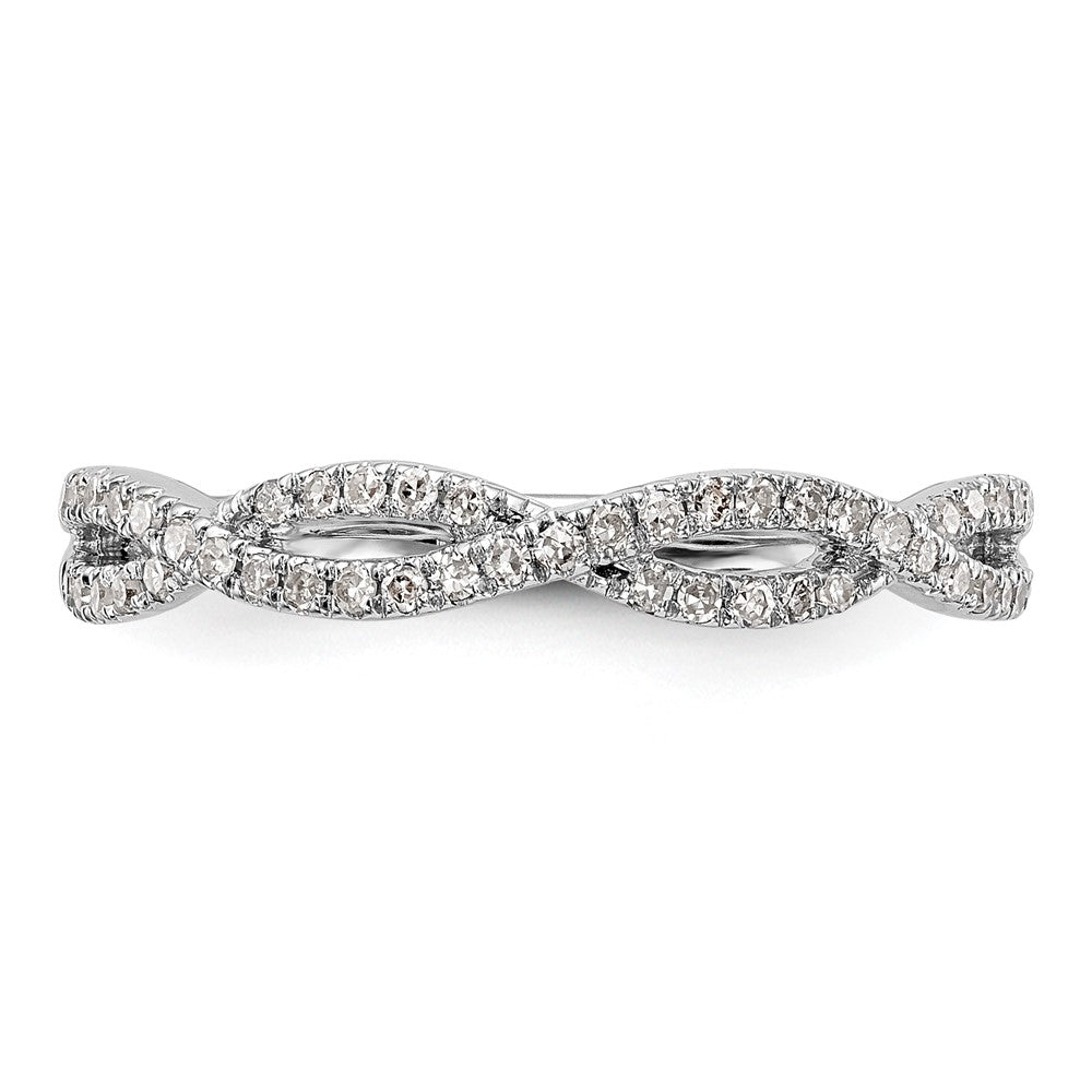 Exclusive 14K White Gold 1/4 Carat Twisted Diamond Wedding Band - Stylish Value