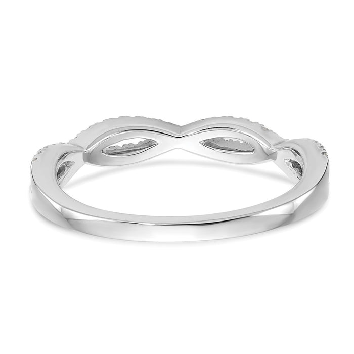 Exclusive 14K White Gold 1/4 Carat Twisted Diamond Wedding Band - Stylish Value-5