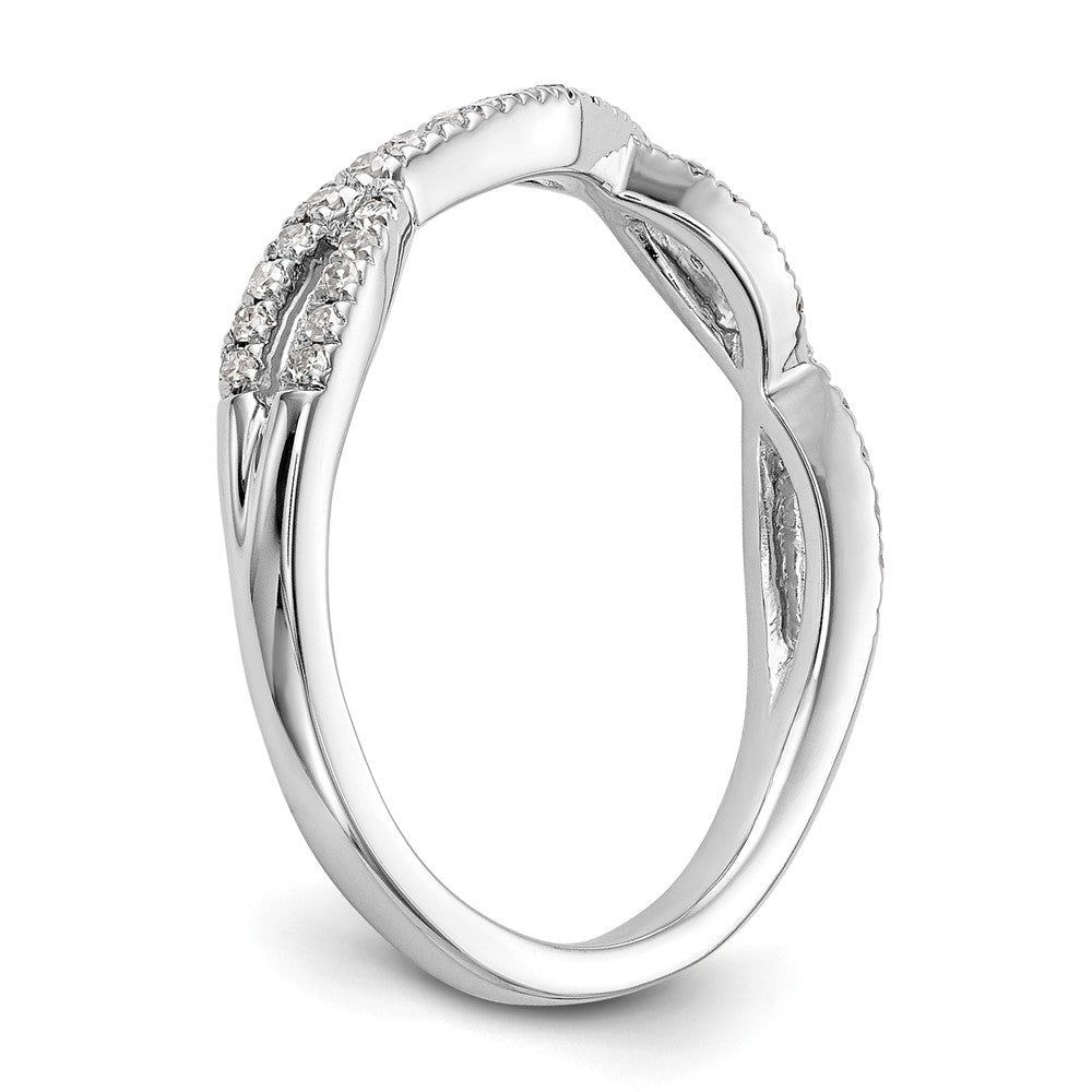 Exclusive 14K White Gold 1/4 Carat Twisted Diamond Wedding Band - Stylish Value