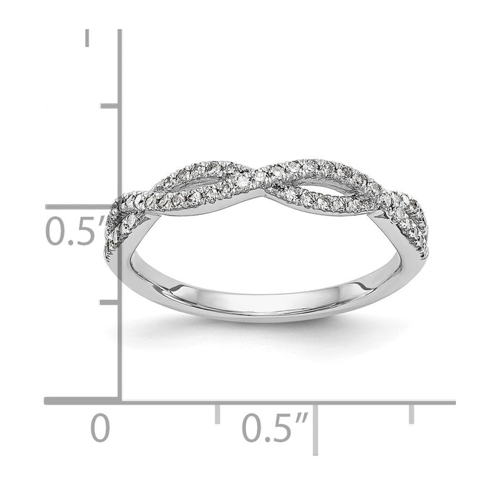 Exclusive 14K White Gold 1/4 Carat Twisted Diamond Wedding Band - Stylish Value-7