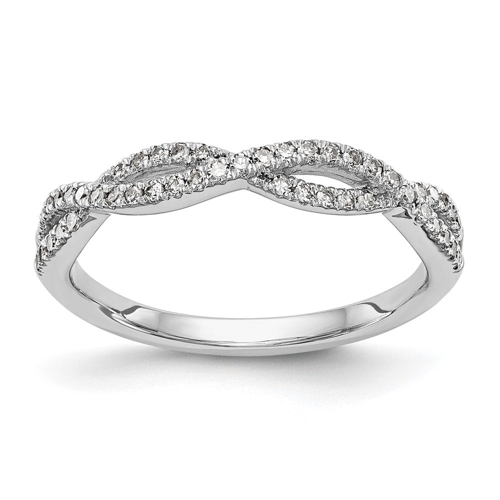 Exclusive 14K White Gold 1/4 Carat Twisted Diamond Wedding Band - Stylish Value