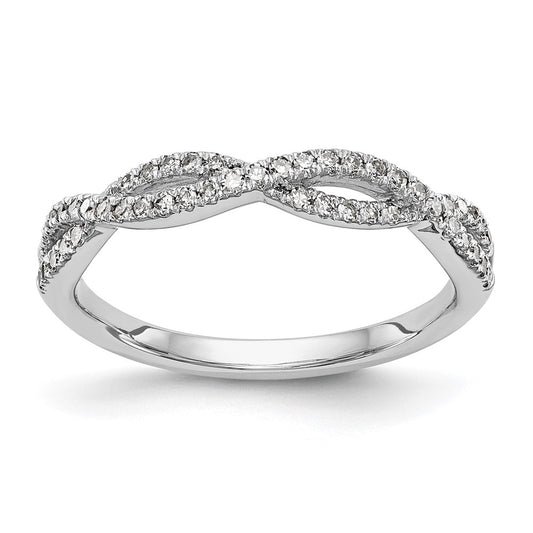 Exclusive 14K White Gold 1/4 Carat Twisted Diamond Wedding Band - Stylish Value