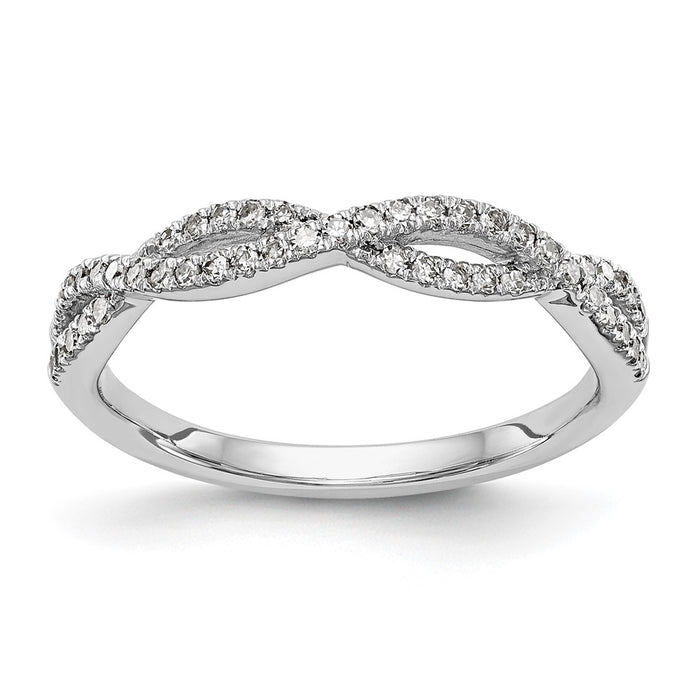Exclusive 14K White Gold 1/4 Carat Twisted Diamond Wedding Band - Stylish Value-1