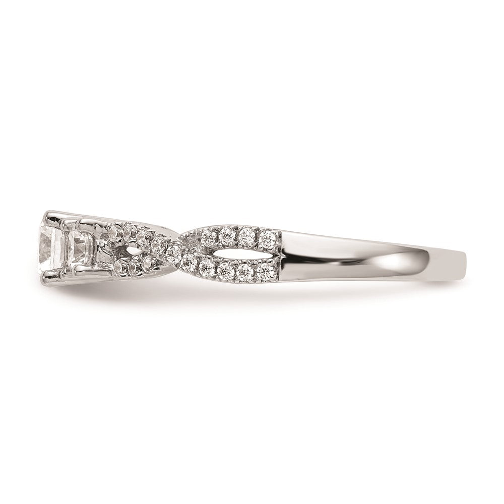 Buy Stylish 14K White Gold 3-Stone Engagement Ring - 4.5mm Center, Discounted Price