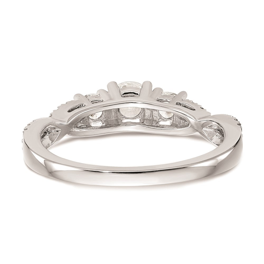 Buy Stylish 14K White Gold 3-Stone Engagement Ring - 4.5mm Center, Discounted Price