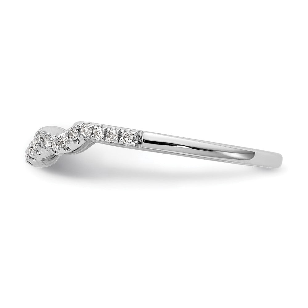 Buy 14K White Gold 1/8 Carat Diamond Contoured Wedding Band - Stylish Value!