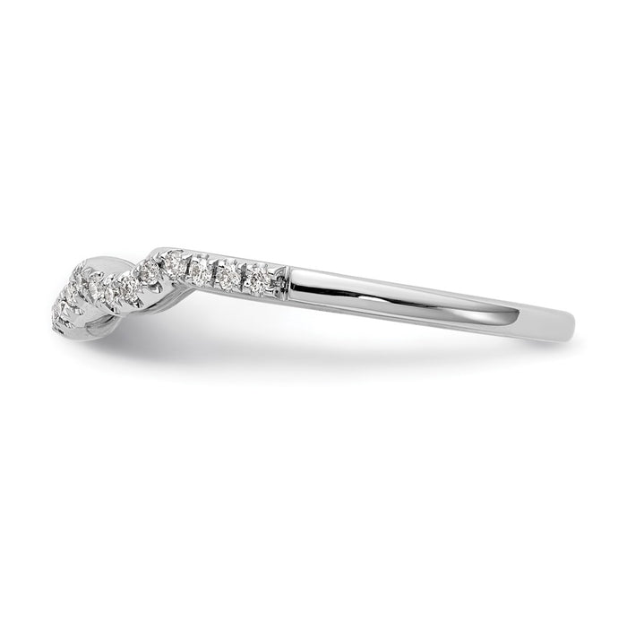 Buy 14K White Gold 1/8 Carat Diamond Contoured Wedding Band - Stylish Value!-3
