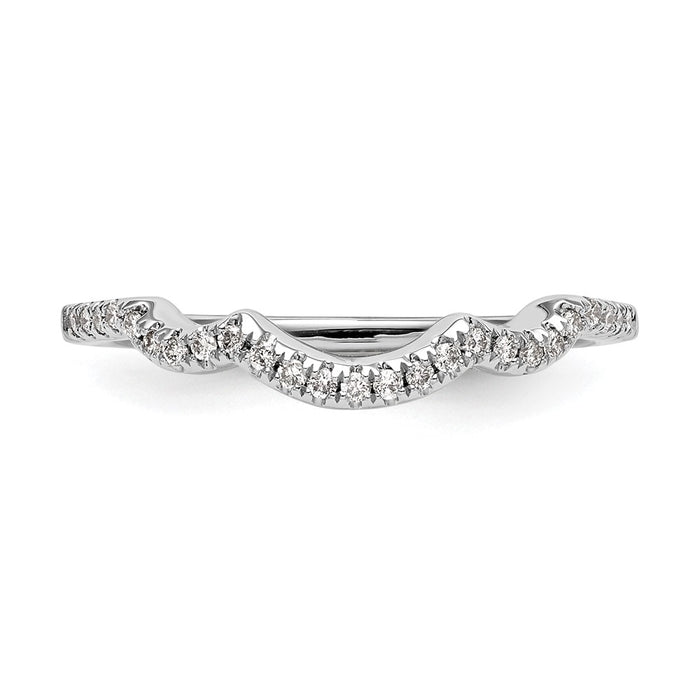 Buy 14K White Gold 1/8 Carat Diamond Contoured Wedding Band - Stylish Value!-4