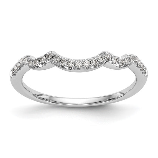 Buy 14K White Gold 1/8 Carat Diamond Contoured Wedding Band - Stylish Value!