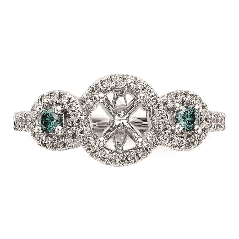 Buy Exclusive 14K White Gold Engagement Ring with Blue Diamonds & Sapphires