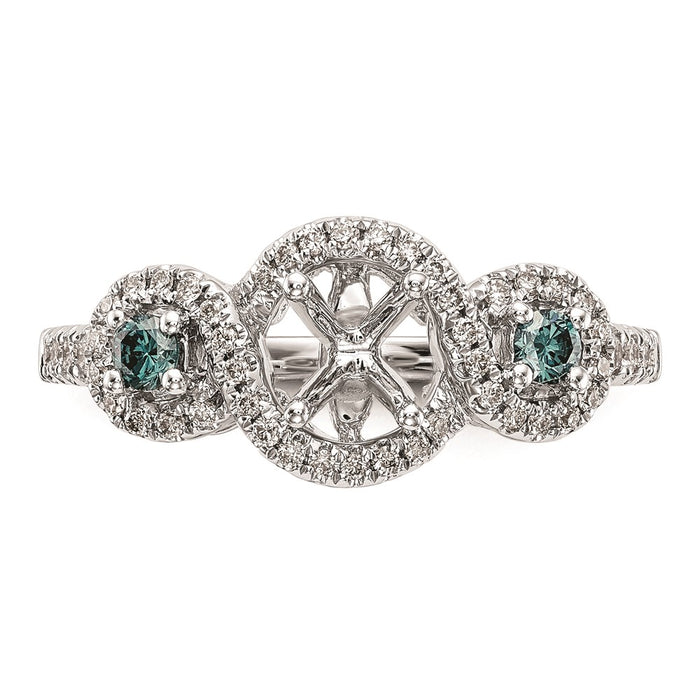 Buy Exclusive 14K White Gold Engagement Ring with Blue Diamonds & Sapphires-4