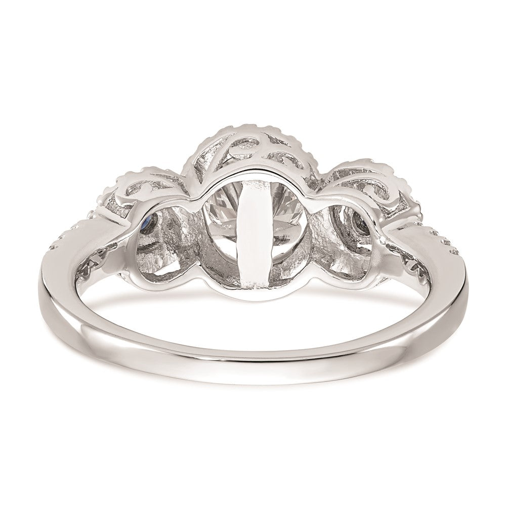 Buy Exclusive 14K White Gold Engagement Ring with Blue Diamonds & Sapphires