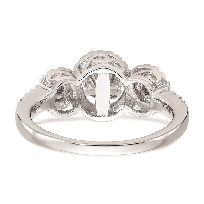 Buy Exclusive 14K White Gold Engagement Ring with Blue Diamonds & Sapphires-5