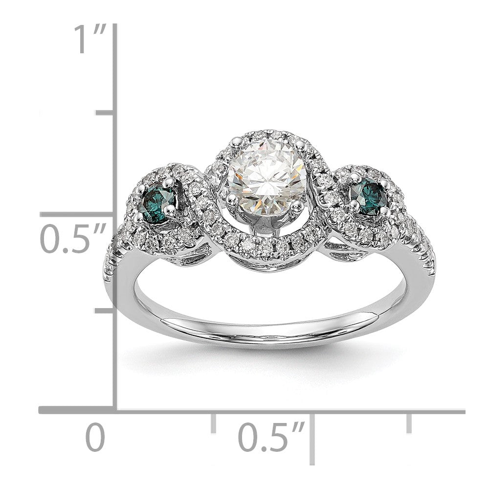 Buy Exclusive 14K White Gold Engagement Ring with Blue Diamonds & Sapphires