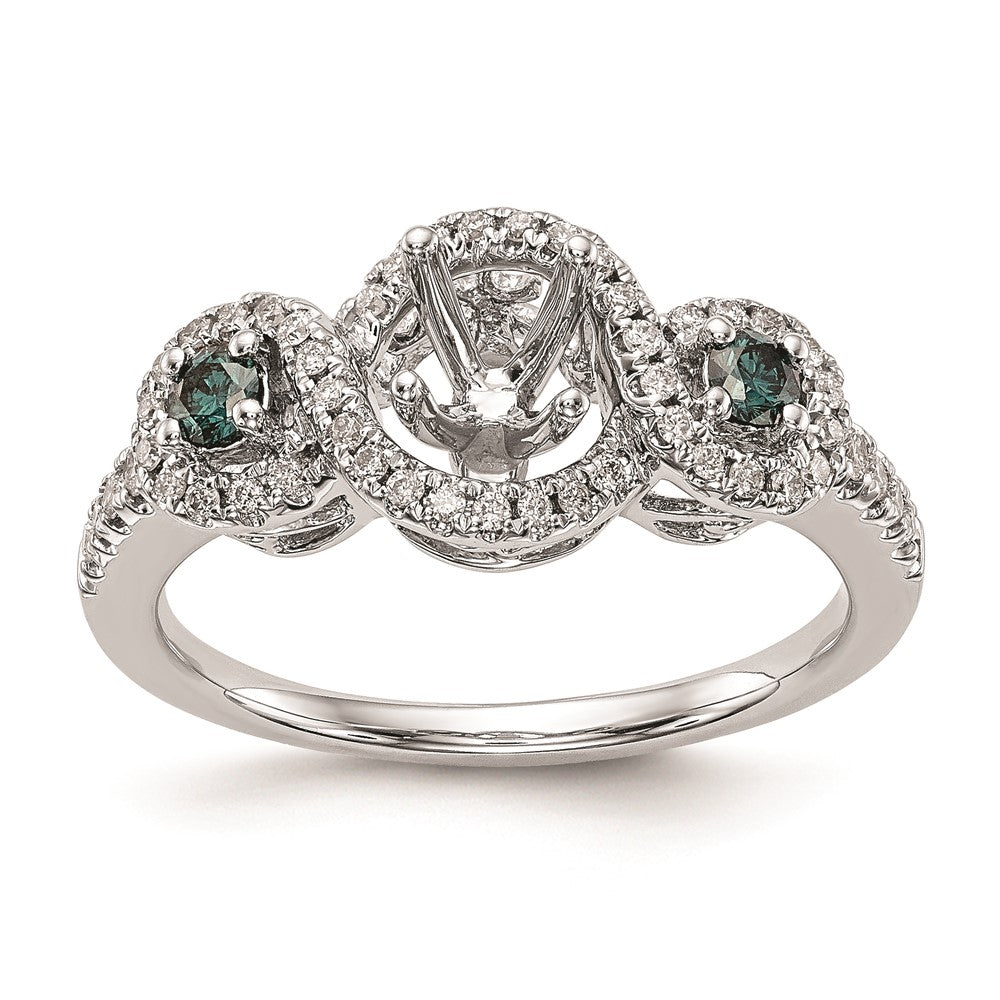 Buy Exclusive 14K White Gold Engagement Ring with Blue Diamonds & Sapphires