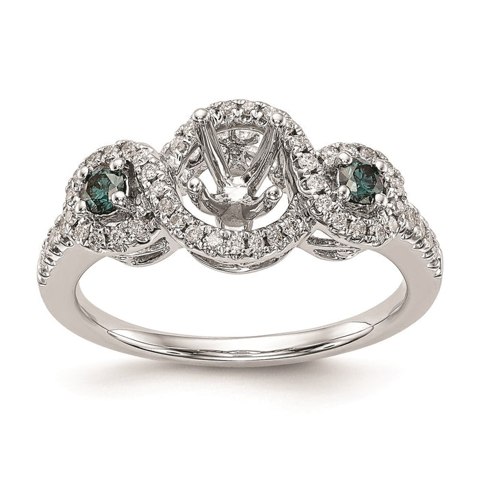 Buy Exclusive 14K White Gold Engagement Ring with Blue Diamonds & Sapphires-9