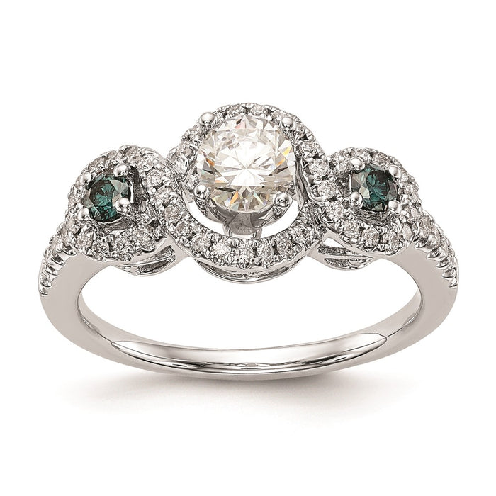 Buy Exclusive 14K White Gold Engagement Ring with Blue Diamonds & Sapphires-1