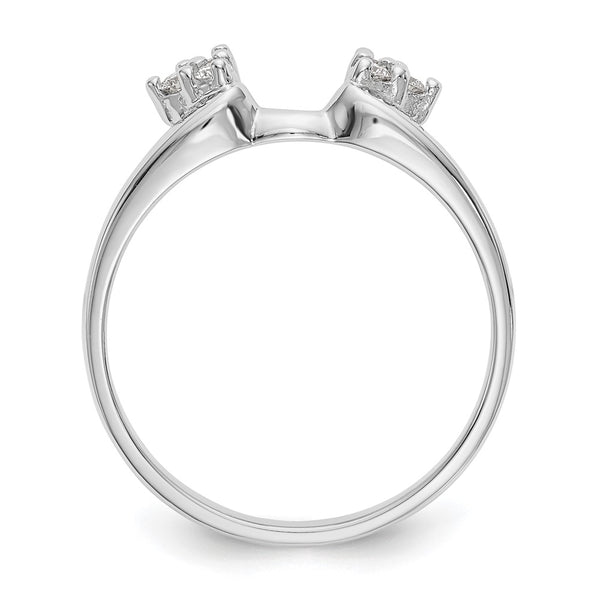 14K White Gold Diamond Wrap Ring, 1/8 Ct