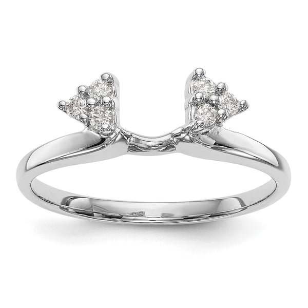 14K White Gold Diamond Wrap Ring, 1/8 Ct