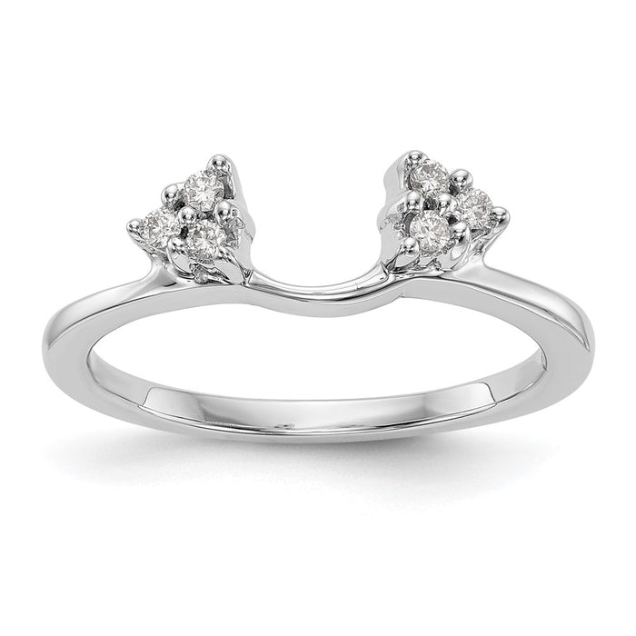 Buy Stylish 14K White Gold Diamond Full Wrap Ring - 1/8 Carat Luxury Value-1