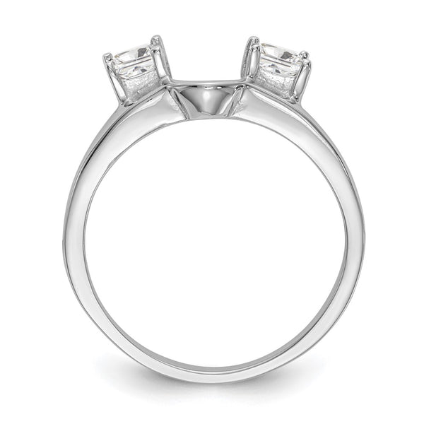 14K White Gold Full Wrap Ring with 1/2 Carat Princess Cut Diamond