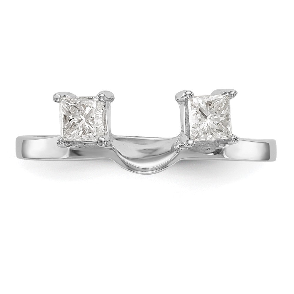 Buy Stylish 14K White Gold Full Wrap Ring with 1/2 Carat Princess Cut Diamond