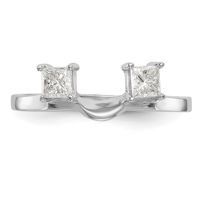 Buy Stylish 14K White Gold Full Wrap Ring with 1/2 Carat Princess Cut Diamond-4