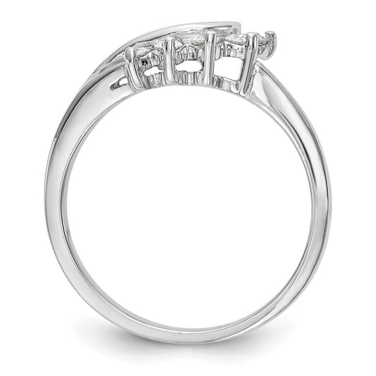 Buy Stylish 14K White Gold Twisted Diamond Wrap Ring - 1/6 Carat Total Weight