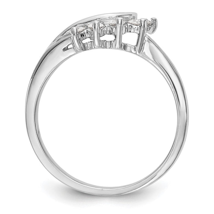 Buy Stylish 14K White Gold Twisted Diamond Wrap Ring - 1/6 Carat Total Weight-2