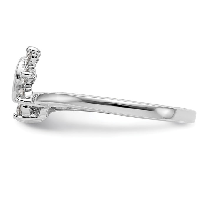 Buy Stylish 14K White Gold Twisted Diamond Wrap Ring - 1/6 Carat Total Weight-3