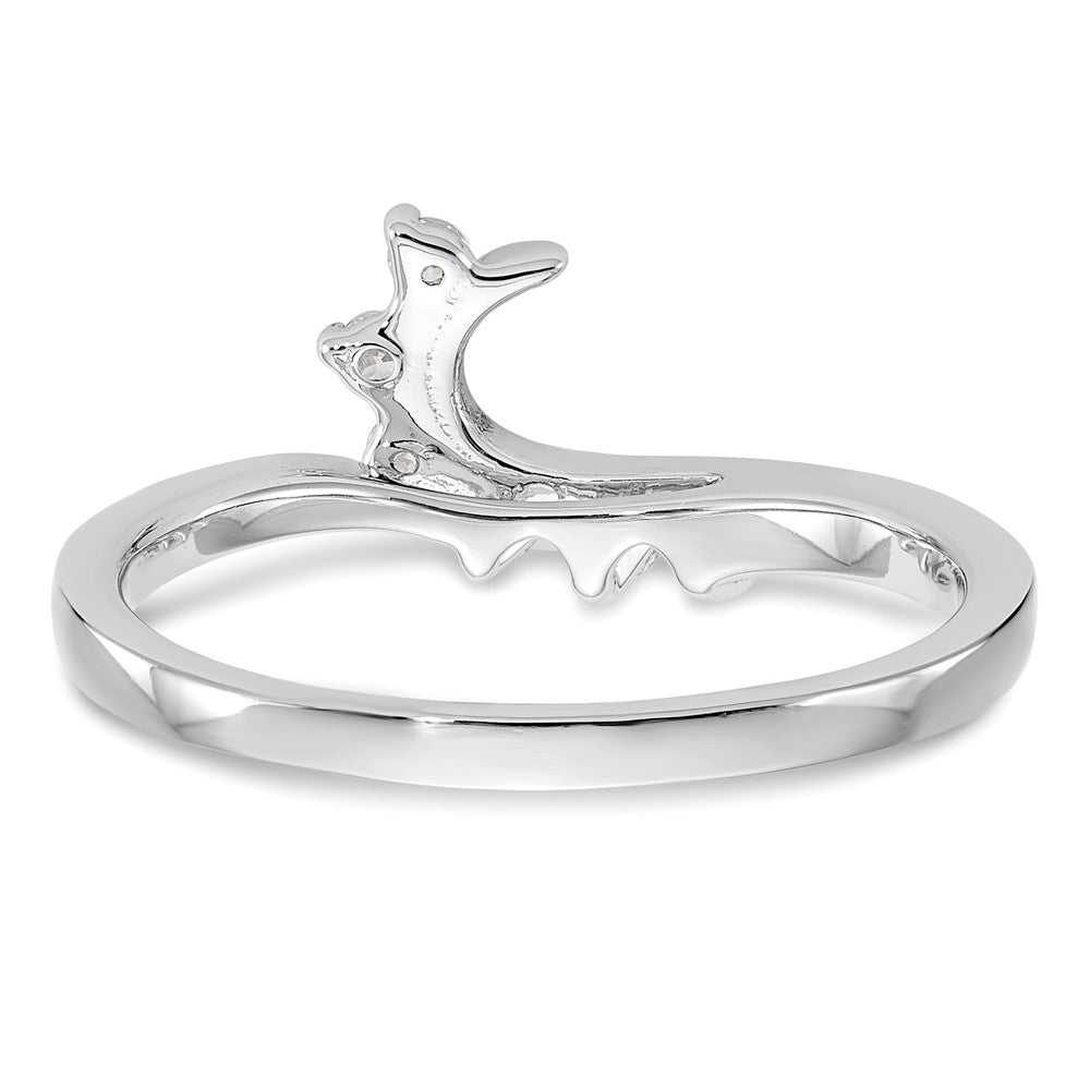 Buy Stylish 14K White Gold Twisted Diamond Wrap Ring - 1/6 Carat Total Weight