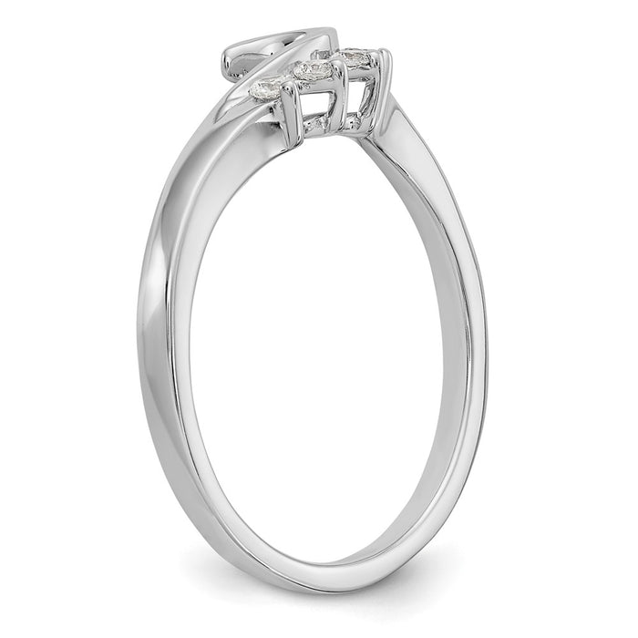 Buy Stylish 14K White Gold Twisted Diamond Wrap Ring - 1/6 Carat Total Weight-6